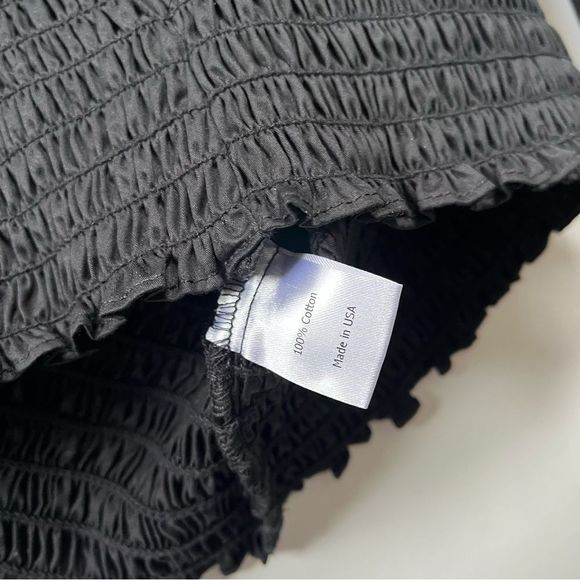 La Ligne Eloise Smocked Blouse Black Medium - Picture 7 of 7